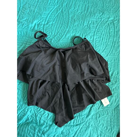 NWT Holipick Women's Size Large Swimsuit 2-Piece Black Animal Print High Waist - Picture 2 of 8